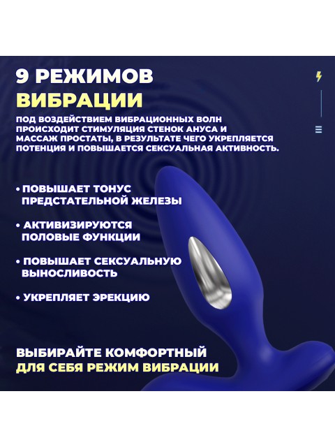 Массажер простаты FORTENGO Urologic с вибрацией и EMS технологией, черный