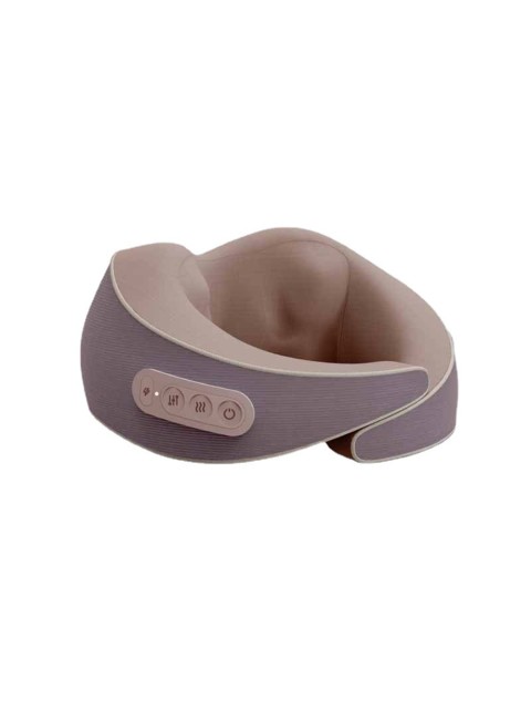 Массажная подушка для шеи FORTENGO KZ0564 электрическая, 6 роликов, с подогревом, беспроводная, сиреневый
