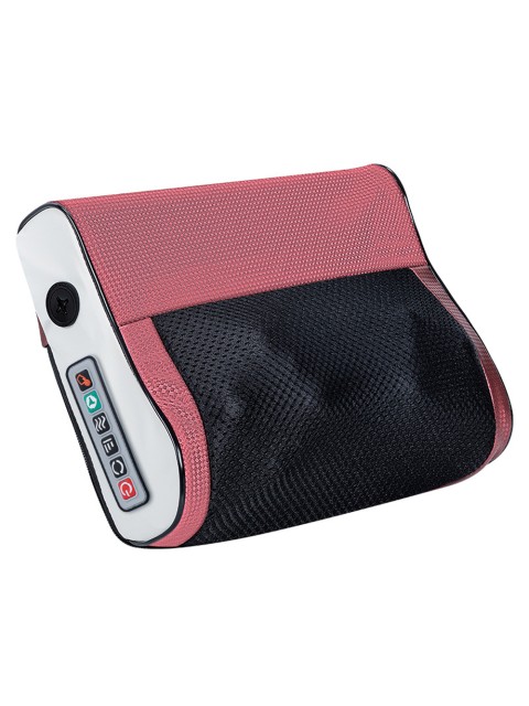 Массажная подушка для спины и шеи электрическая FORTENGO KZ0569 с подогревом, 12/220В, красная