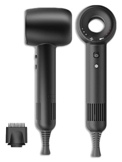 Фен для волос профессиональный FORTENGO SILVER STREAM SW-S9 1600 Вт, с ионизацией, черный