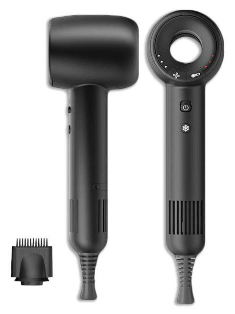 Фен для волос профессиональный FORTENGO SILVER STREAM SW-S9 1600 Вт, с ионизацией, черный