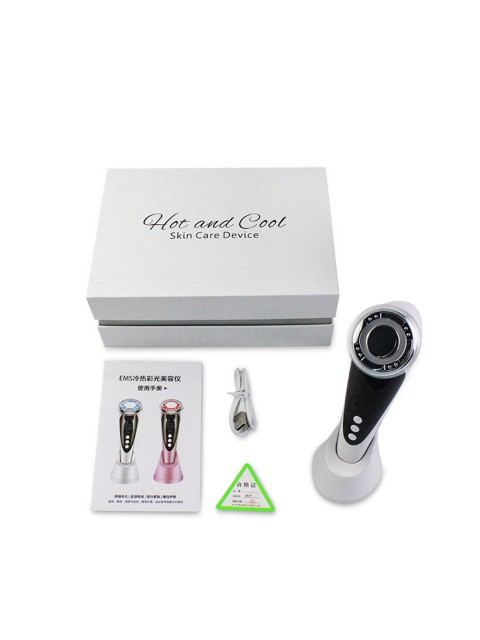 Массажер для RF лифтинга и подтяжки лица FORTENGO MPF-10 микротоковый, с LED технологией, розовый