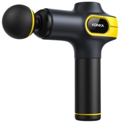 Перкуссионный массажер для тела FORTENGO MSG-021, 8 насадок, черный с желтым