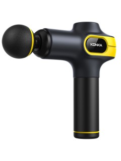 Перкуссионный массажер для тела FORTENGO MSG-021, 8 насадок, черный с желтым