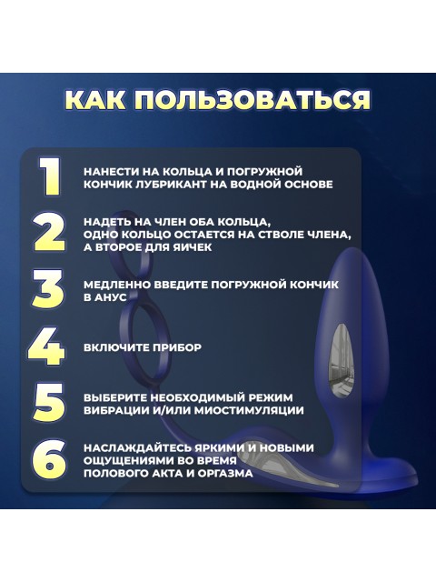 Массажер простаты FORTENGO Urologic с вибрацией и EMS технологией, синий