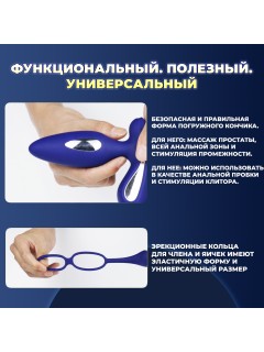 Массажер простаты FORTENGO Urologic с вибрацией и EMS технологией, синий