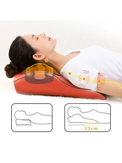 Массажная подушка для спины и шеи электрическая FORTENGO KZ0570 с подогревом, 12/220В, красная