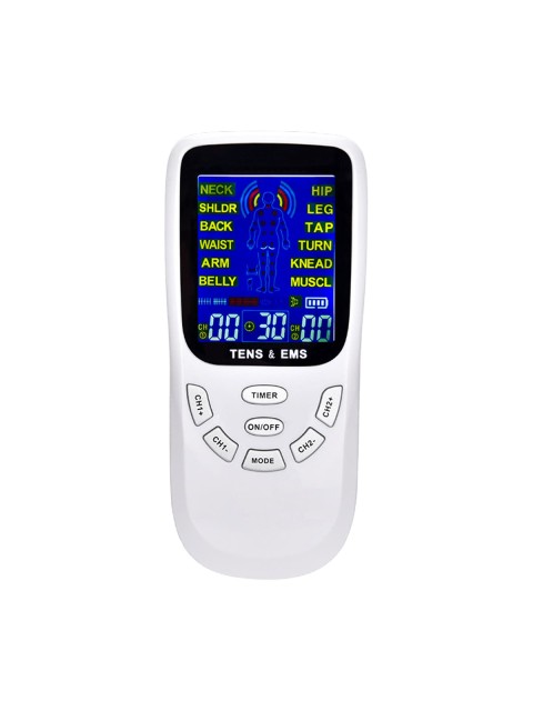 Массажер миостимулятор для тела FORTENGO EMS-120 2 канала, 12 программ, EMS/TENS, белый