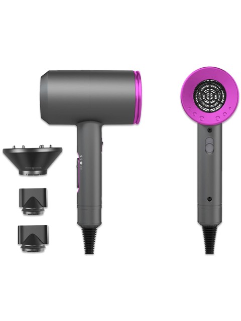 Фен для волос профессиональный с насадками, ионизацией FORTENGO AIR STREAM D087 2000 Вт, серый