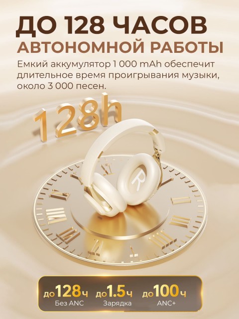 Наушники беспроводные большие FORTENGO TD-88 с шумоподавлением ANC, черные