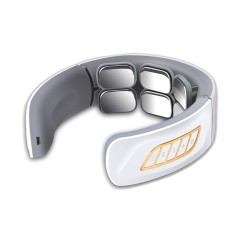 Массажер для шеи электрический, импульсный FORTENGO MSG-026, ИК прогрев, TENS/EMS, белый