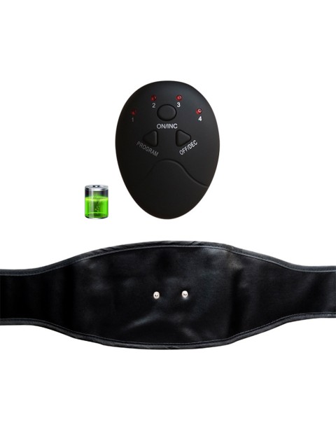 Пояс миостимулятор для тренировки пресса и похудения FORTENGO EMS-050, 6 программ, EMS, универсальный размер, черный