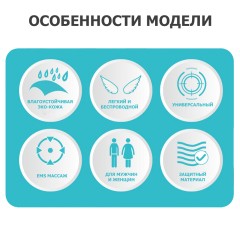 Пояс миостимулятор для тренировки пресса и похудения FORTENGO EMS-050, 6 программ, EMS, универсальный размер, черный