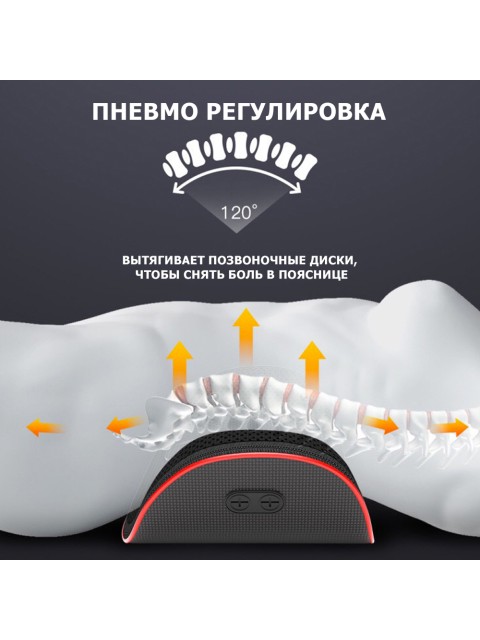 Массажер для спины электрический FORTENGO MSG-018, TENS/EMS, ИК прогрев, магнитотерапия, черный