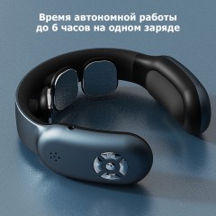 Массажер для шеи электрический, импульсный FORTENGO MSG-035, вибромассаж, ИК прогрев, пульт ДУ, TENS/EMS, темно-зеленый