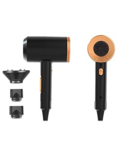 Фен для волос профессиональный с насадками, ионизацией FORTENGO AIR STREAM D087 2000 Вт, черный