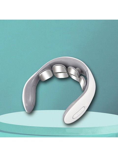 Массажер для шеи электрический, импульсный FORTENGO MSG-023, ИК прогрев, TENS/EMS, белый