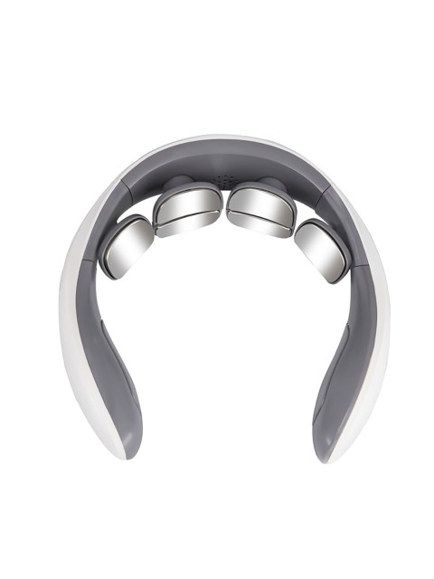 Массажер для шеи электрический, импульсный FORTENGO MSG-023, ИК прогрев, TENS/EMS, белый