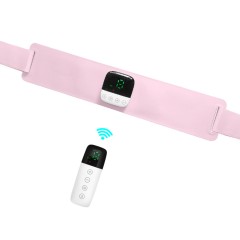 Пояс миостимулятор для тренировки пресса и похудения FORTENGO EMS-150, 6 программ, EMS, ИК прогрев, пульт ДУ, универсальный размер, розовый