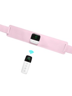Пояс миостимулятор для тренировки пресса и похудения FORTENGO EMS-150, 6 программ, EMS, ИК прогрев, пульт ДУ, универсальный размер, розовый