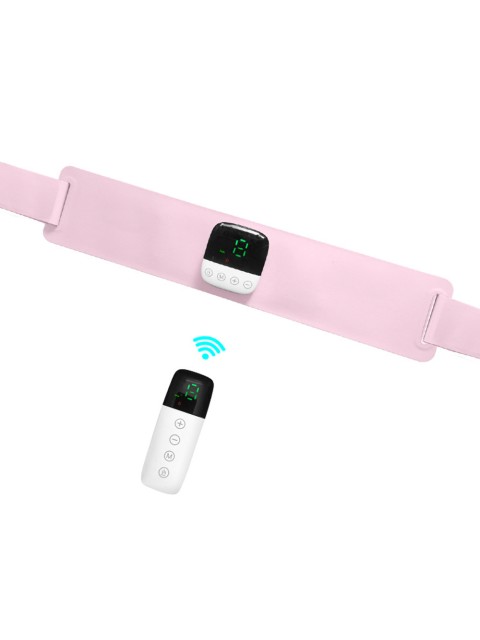 Пояс миостимулятор для тренировки пресса и похудения FORTENGO EMS-150, 6 программ, EMS, ИК прогрев, пульт ДУ, универсальный размер, розовый