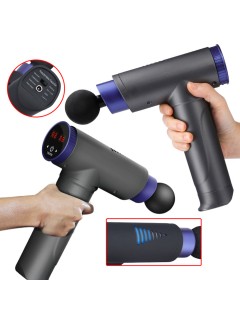 Перкуссионный массажер для тела FORTENGO MSG-013, 8 насадок, темно-серый