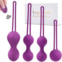Тренажер Кегеля для женщин FORTENGO Kegel Balls с вибрацией, для укрепления мышц малого таза, фиолетовый