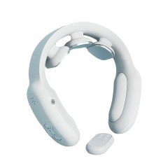 Массажер для шеи электрический, импульсный FORTENGO MSG-035, вибромассаж, ИК прогрев, пульт ДУ, TENS/EMS, белый