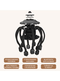 Массажер для головы FORTENGO BX-810 электрический, с вибрацией, черный