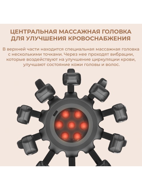 Массажер для головы FORTENGO BX-810 электрический, с вибрацией, черный