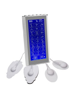 Массажер миостимулятор для тела FORTENGO EMS-400 2 канала, 24 программы, EMS/TENS, серебристый