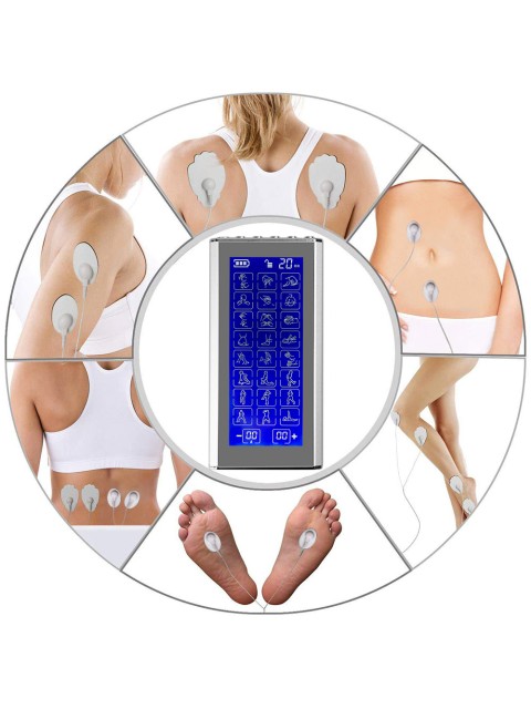 Массажер миостимулятор для тела FORTENGO EMS-400 2 канала, 24 программы, EMS/TENS, серебристый
