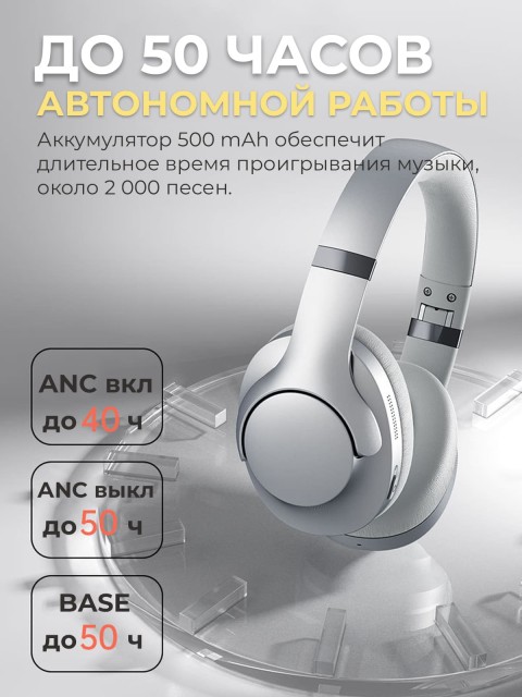 Наушники беспроводные большие FORTENGO BT048S с шумоподавлением ANC, коралловые