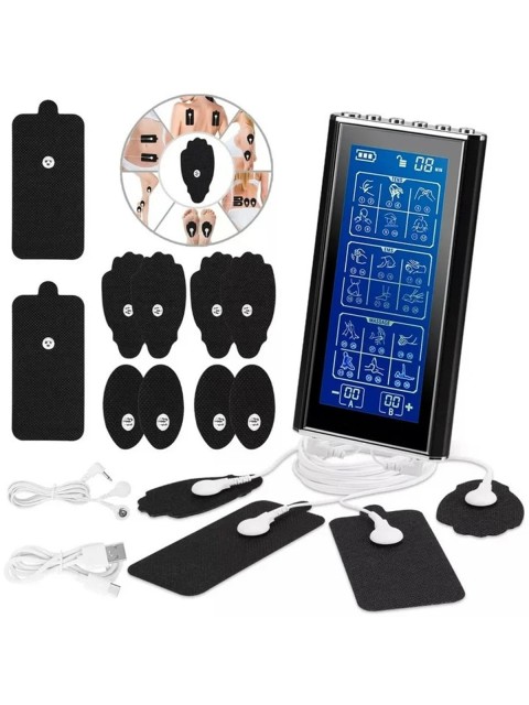 Массажер миостимулятор для тела FORTENGO EMS-450 2 канала, 36 программ, EMS/TENS, черный