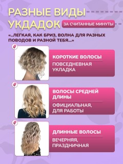 Плойка-волна для локонов FORTENGO IRON WAVE RW-T663, сиреневая