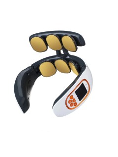 Массажер для шеи электрический, импульсный FORTENGO MSG-028, ИК прогрев, TENS/EMS, белый