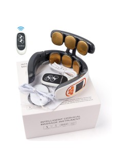 Массажер для шеи электрический, импульсный FORTENGO MSG-028, ИК прогрев, TENS/EMS, белый