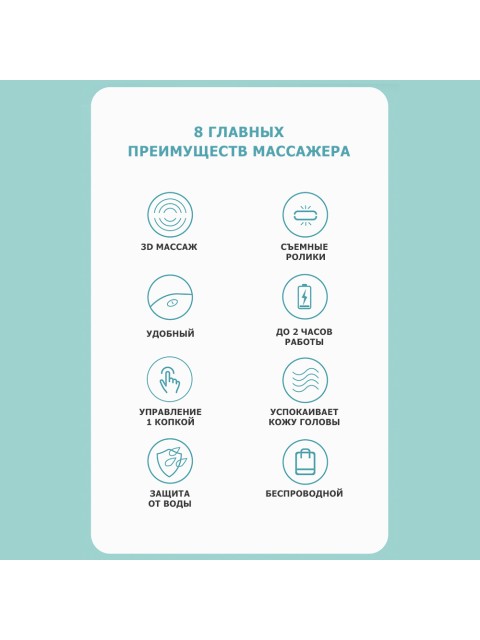 Массажер для головы FORTENGO MSG-015 электрический, роликовый, с 3D технологией, серый