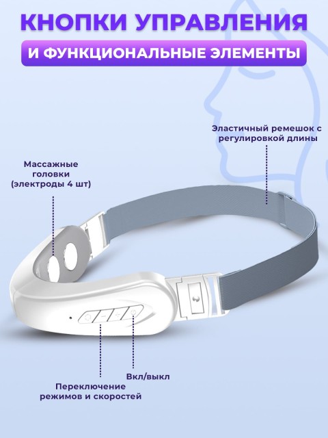 Массажер для подтяжки овала лица FORTENGO MPF-13 микротоковый, EMS, белый