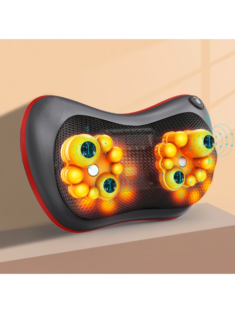 Массажная подушка для спины и шеи электрическая FORTENGO KZ0474 с подогревом, 12/220В, черная