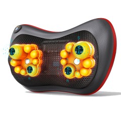 Массажная подушка для спины и шеи электрическая FORTENGO KZ0474 с подогревом, 12/220В, черная