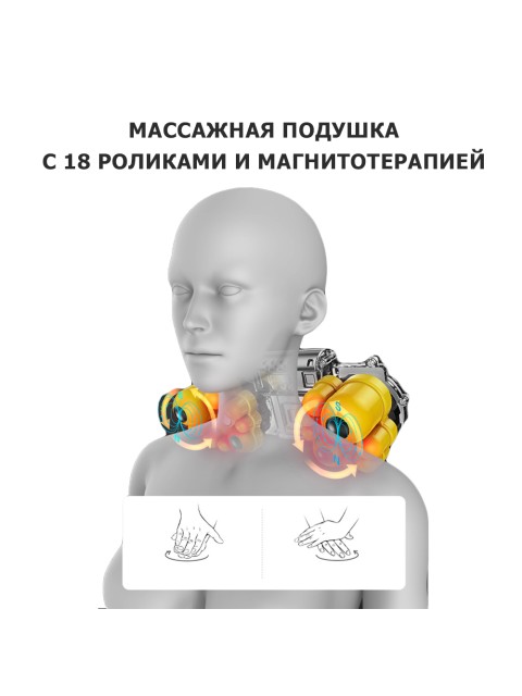 Массажная подушка для спины и шеи электрическая FORTENGO KZ0474 с подогревом, 12/220В, черная