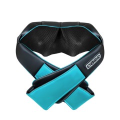 Массажер роликовый для шеи, плеч и спины, электрический FORTENGO KZ0308 с подогревом, 12/220В, синий