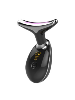 Микротоковый лифтинг массажер для лица FORTENGO MPF-15, с EMS и LED технологией, черный