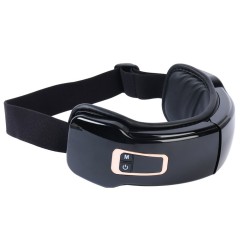 Очки массажер для глаз FORTENGO M823 с вибрацией, музыкой и подогревом, черные