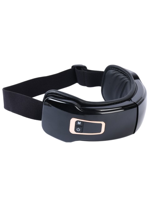 Очки массажер для глаз FORTENGO M823 с вибрацией, музыкой и подогревом, черные