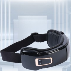 Очки массажер для глаз FORTENGO M823 с вибрацией, музыкой и подогревом, черные