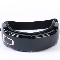 Очки массажер для глаз FORTENGO M823 с вибрацией, музыкой и подогревом, черные