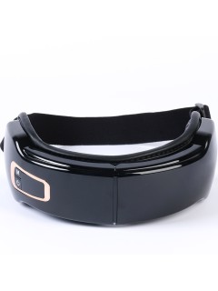 Очки массажер для глаз FORTENGO M823 с вибрацией, музыкой и подогревом, черные