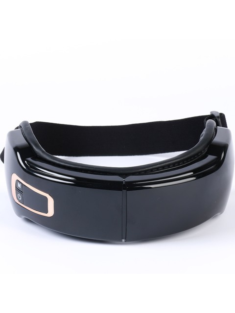 Очки массажер для глаз FORTENGO M823 с вибрацией, музыкой и подогревом, черные